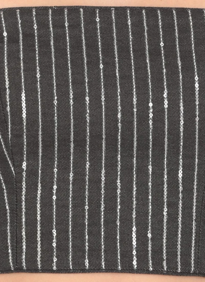 Rotate Birger Christensen Rotate Cropped Top With Sequined Stripes In Black
