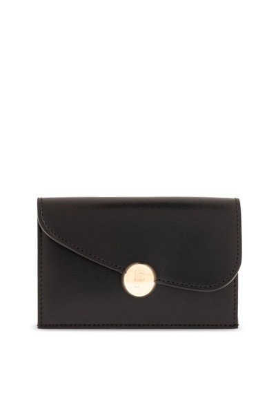 Shop Ferragamo Salvatore  Asymmetrical Flap Credit Card Holder In Black