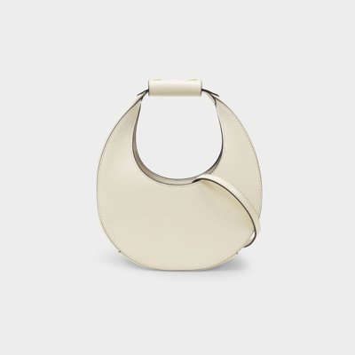 Shop Staud Round Cut Small Moon Shoulder Bag In White