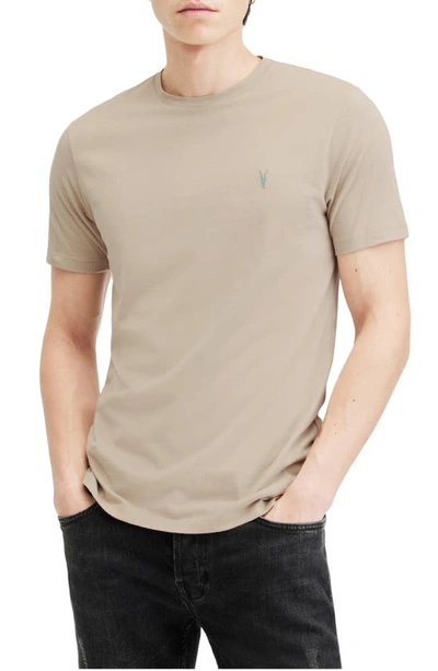Shop Allsaints Brace Tonic Slim Fit Cotton T-shirt In Tinted Greige