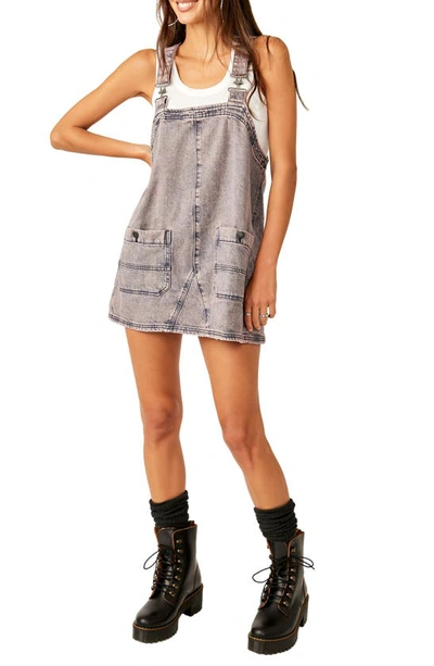 Shop Free People Denim Overall Minidress In Pink Dreams Wash