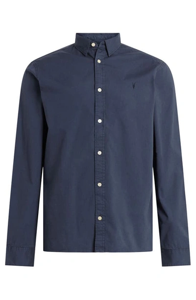 Shop Allsaints Hawthorne Slim Fit Button-up Shirt In Admiral Blue