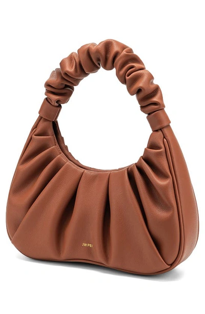 Shop Jw Pei Gabbi Ruched Faux Leather Hobo Bag In Nutella