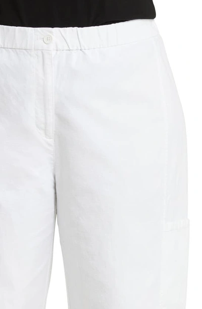 Shop Eileen Fisher Stretch Organic Cotton & Hemp Ankle Lantern Cargo Pants In White