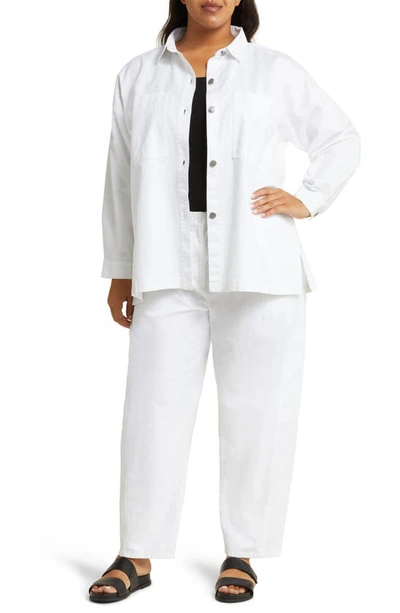 Shop Eileen Fisher Stretch Organic Cotton & Hemp Ankle Lantern Cargo Pants In White