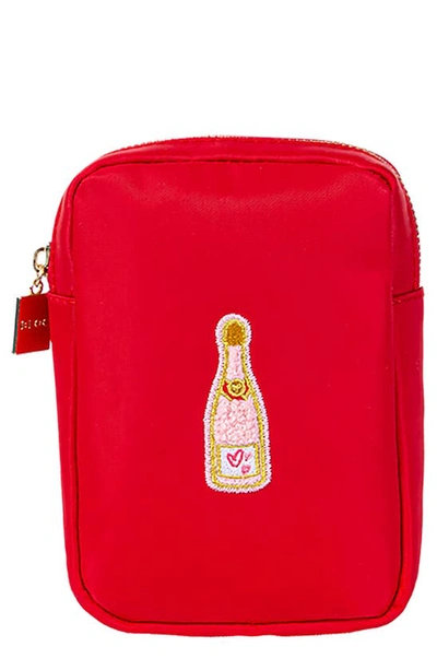 Shop Bloc Bags Mini Champagne Cosmetics Bag In Red