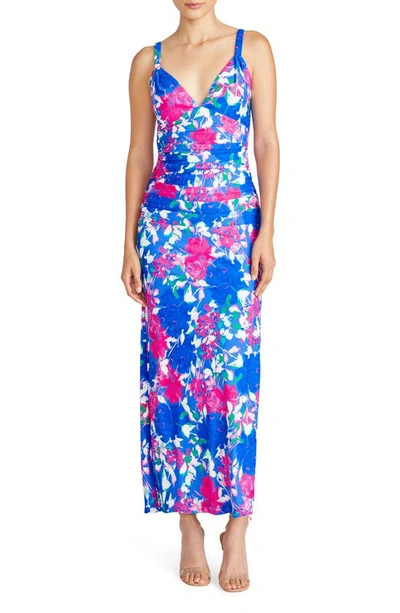 Shop ml Monique Lhuillier Claudia Floral Jersey Body-con Dress In Hydrangea Gardens