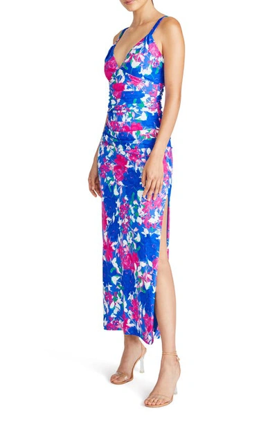 Shop ml Monique Lhuillier Claudia Floral Jersey Body-con Dress In Hydrangea Gardens