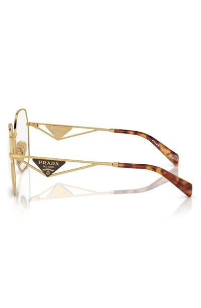 Shop Prada 56mm Square Optical Glasses In Pale Gold
