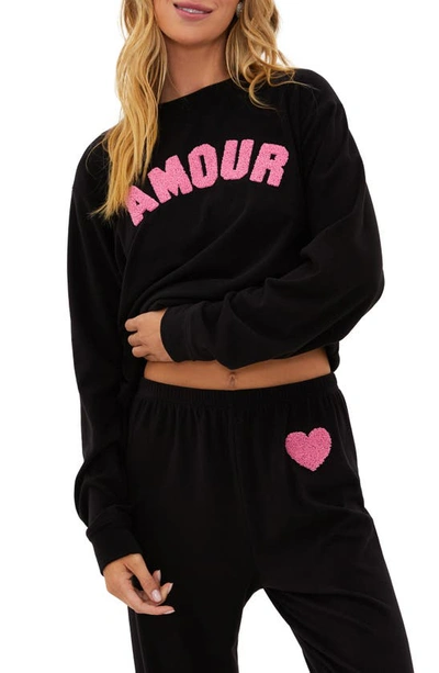 Shop Beach Riot Cassia Amour Graphic Sweatshirt In Black