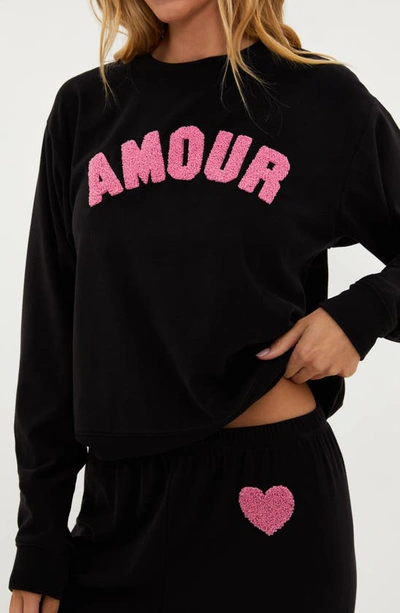 Shop Beach Riot Cassia Amour Graphic Sweatshirt In Black