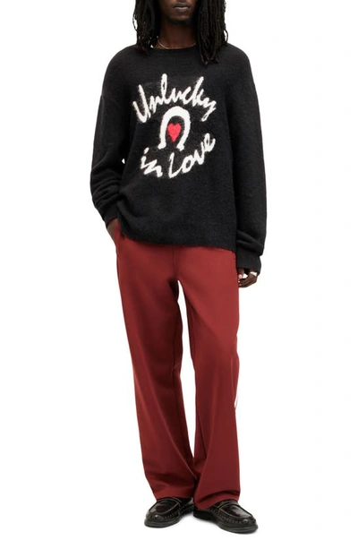 Shop Allsaints Lucky Love Alpaca & Wool Blend Sweater In Black