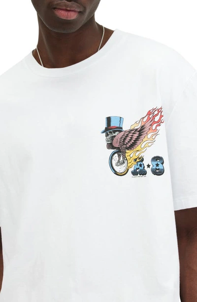 Shop Allsaints Roller Cotton Graphic T-shirt In Optic White