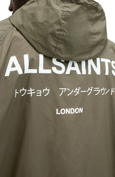 Shop Allsaints Underground Hooded Jacket In Khaki Green