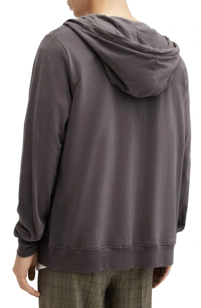 Shop Allsaints Brace Zip Hoodie In Shaded Grey