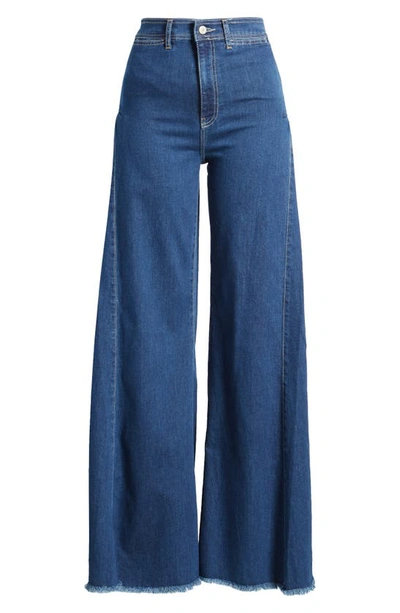 Shop Free People Santa Cruz Wide Leg Jeans In 70s Wash