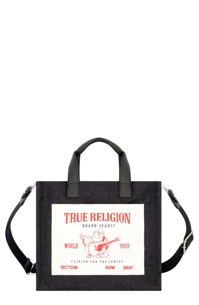 Shop True Religion Brand Jeans Medium Tote Bag In Black