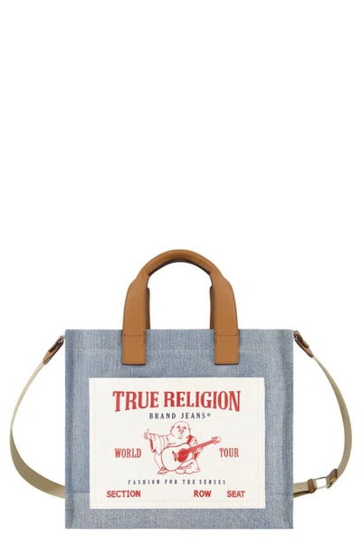 Shop True Religion Brand Jeans Twill Medium Tote Bag In Denim