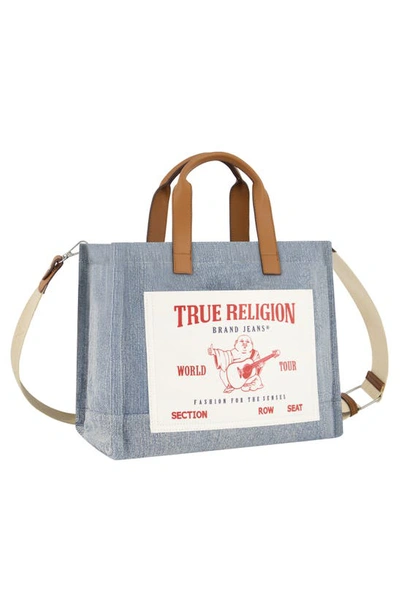 Shop True Religion Brand Jeans Twill Medium Tote Bag In Denim