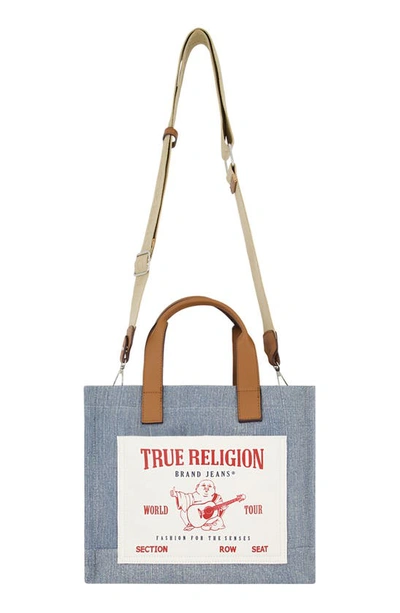 Shop True Religion Brand Jeans Twill Medium Tote Bag In Denim
