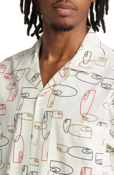 Shop Carhartt Sumor Short Sleeve Button-up Camp Shirtg In Outline Print Wax