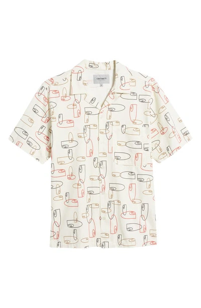 Shop Carhartt Sumor Short Sleeve Button-up Camp Shirtg In Outline Print Wax