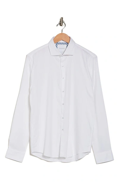 Shop Denim And Flower Stretch Dobby Dress Shirt In White