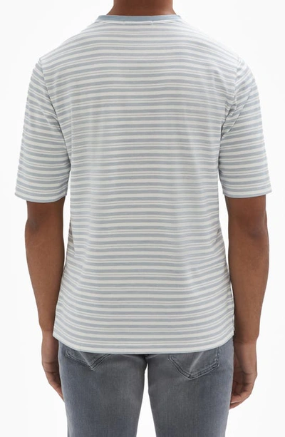 Robert Barakett Wader Stripe Crossover Crewneck T-shirt In Blue