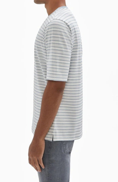 Robert Barakett Wader Stripe Crossover Crewneck T-shirt In Blue