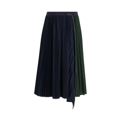 Shop Sacai Cotton Zipper Skirt