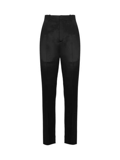 Shop Saint Laurent Slim Fit Mid-rise Trousers In Black
