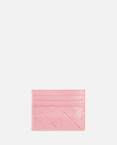 Shop Bottega Veneta Leather Card-holder In Pink
