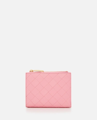 Shop Bottega Veneta Leather Card-holder In Pink