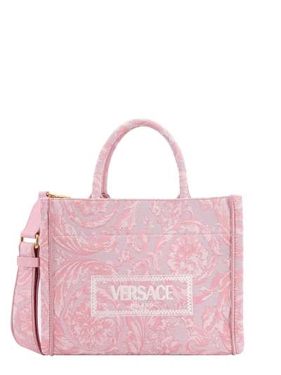 Shop Versace Athena Barocco Handbag In Pink