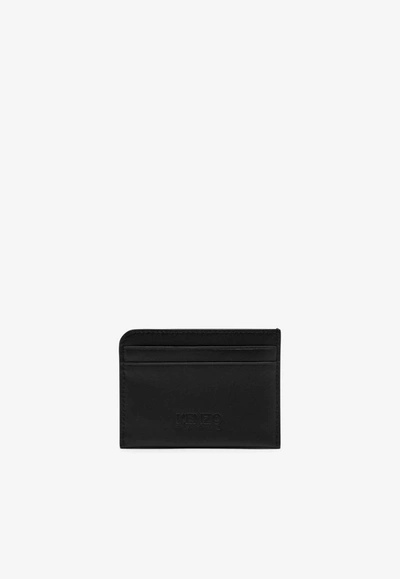 Shop Kenzo Boke Flower Leather Cardholder In Black