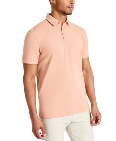 Shop Kenneth Cole Men's Performance Button Polo In Coral