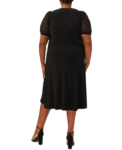 Shop Msk Plus Size Tie-front Midi Dress In Black