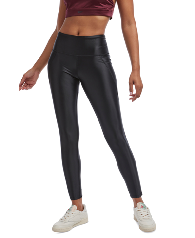 Shop Reebok Women's Lux High-rise Shine Full-length Leggings In Black