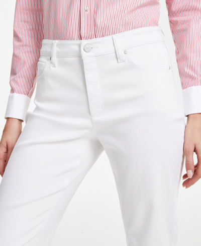 Shop Jones New York Women's Lexington Mid Rise Straight-leg Jeans In Soft White