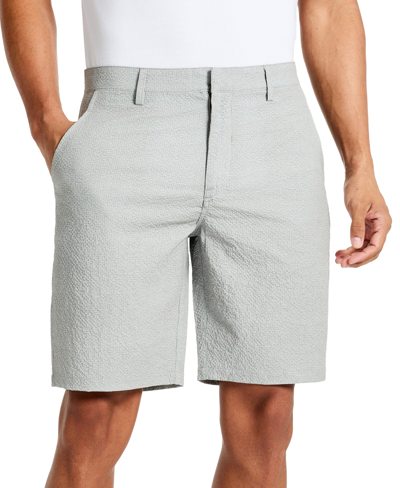 Shop Kenneth Cole Men's Stretch Printed Seersucker Shorts In Grey