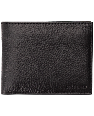 Shop Cole Haan Men's Pebbled Leather Billfold In Black