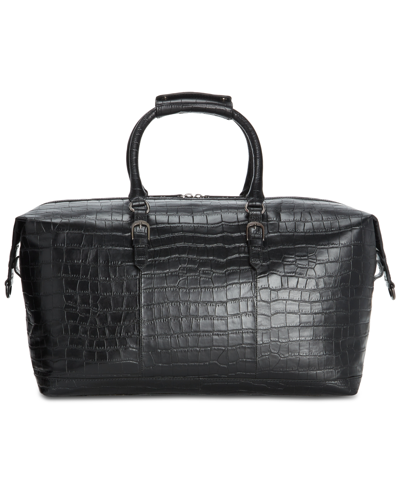Shop Ted Baker Men's Fabiio Croc Embossed Leather Bag In Black