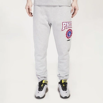 Shop Pro Standard Mens  76ers Crest Emblem Fleece Sweatpant In Gray