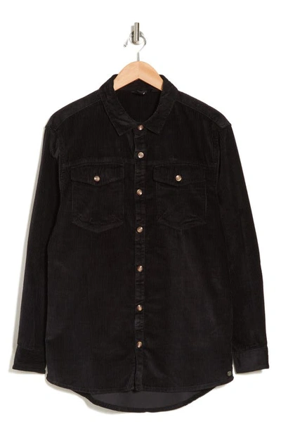 Shop Roxy Let It Go Corduroy Button-up Shirt In Anthracite