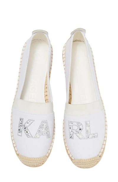 Shop Karl Lagerfeld Paris Manika Espadrille Loafer In Bright White