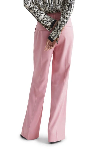 Shop Reiss Bonnie Wide Leg Pleat Front Trousers In Pink