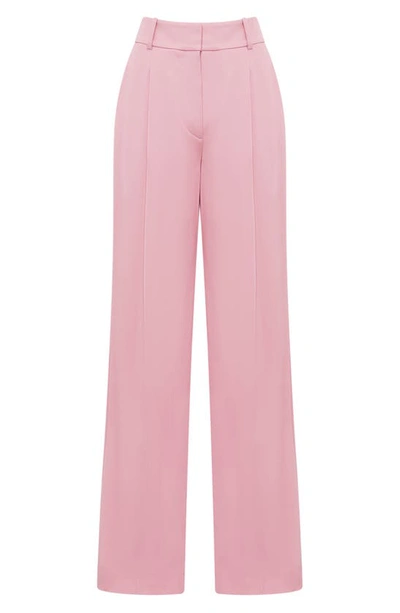 Shop Reiss Bonnie Wide Leg Pleat Front Trousers In Pink