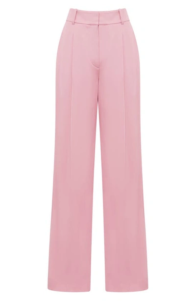 Reiss Blair Wool-blend Wide Leg Trouser In Pink