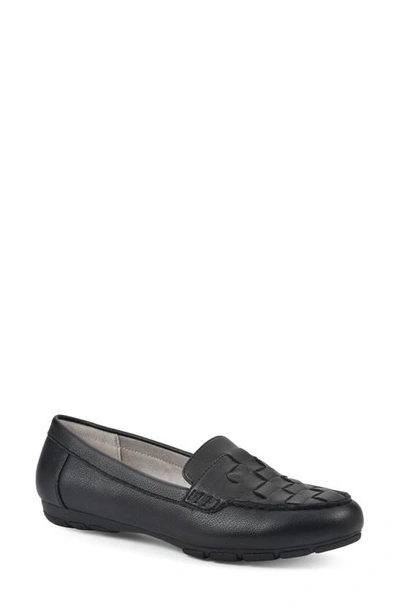 Shop Cliffs By White Mountain Giver Moc Toe Loafer In Black Tumbled Smooth