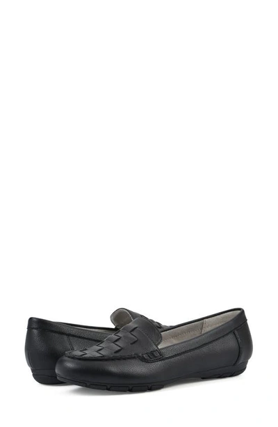 Shop Cliffs By White Mountain Giver Moc Toe Loafer In Black Tumbled Smooth